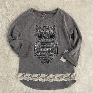 Beautees size girls large gray owl NEW with tags